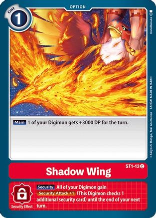 Shadow Wing (ST1-13) - Starter Deck 01: Gaia Red - Premium Digimon Single from Bandai - Just $0.08! Shop now at Game Crave Tournament Store