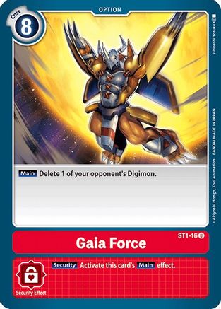 Gaia Force (ST1-16) - Starter Deck 01: Gaia Red - Premium Digimon Single from Bandai - Just $0.08! Shop now at Game Crave Tournament Store