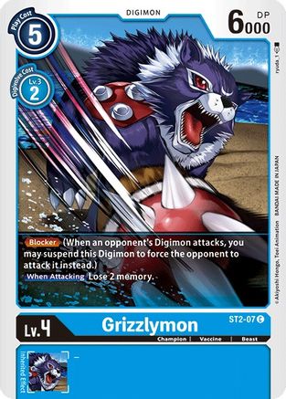 Grizzlymon (ST2-07) - Starter Deck 02: Cocytus Blue - Premium Digimon Single from Bandai - Just $0.08! Shop now at Game Crave Tournament Store