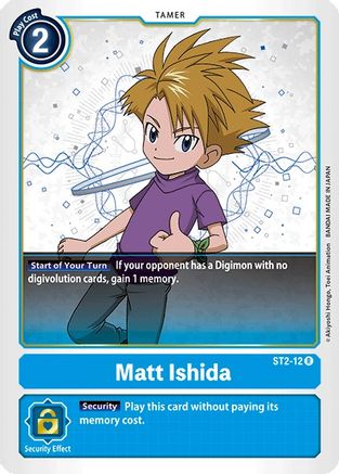 Matt Ishida (ST2-12) - Starter Deck 02: Cocytus Blue - Premium Digimon Single from Bandai - Just $0.25! Shop now at Game Crave Tournament Store