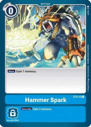 Hammer Spark (ST2-13) - Starter Deck 02: Cocytus Blue - Premium Digimon Single from Bandai - Just $0.87! Shop now at Game Crave Tournament Store