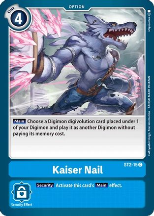 Kaiser Nail (ST2-15) - Starter Deck 02: Cocytus Blue - Premium Digimon Single from Bandai - Just $0.08! Shop now at Game Crave Tournament Store