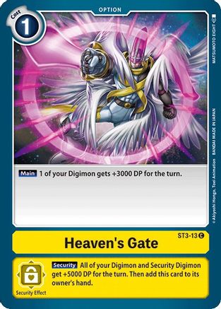 Heaven's Gate (ST3-13) - Starter Deck 03: Heaven's Yellow - Premium Digimon Single from Bandai - Just $0.25! Shop now at Game Crave Tournament Store