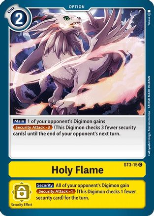 Holy Flame (ST3-015) - Starter Deck 03: Heaven's Yellow - Premium Digimon Single from Bandai - Just $0.25! Shop now at Game Crave Tournament Store