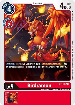 Birdramon - BT1-017 (BT1-017) - Release Special Booster - Premium Digimon Single from Bandai - Just $0.09! Shop now at Game Crave Tournament Store