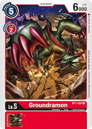 Groundramon (BT1-020) - Release Special Booster - Premium Digimon Single from Bandai - Just $0.08! Shop now at Game Crave Tournament Store