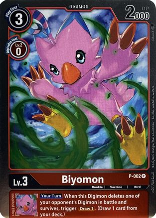 Biyomon - P-002 (P-002) - Digimon Promotion Cards Foil - Premium Digimon Single from Bandai - Just $0.25! Shop now at Game Crave Tournament Store