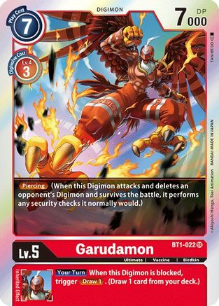 Garudamon - BT1-022 (BT1-022) - Release Special Booster Foil - Premium Digimon Single from Bandai - Just $0.08! Shop now at Game Crave Tournament Store