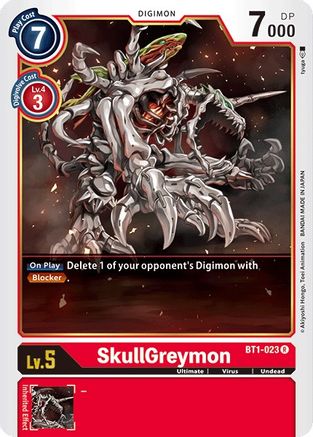 SkullGreymon (BT1-023) - Release Special Booster - Premium Digimon Single from Bandai - Just $0.08! Shop now at Game Crave Tournament Store