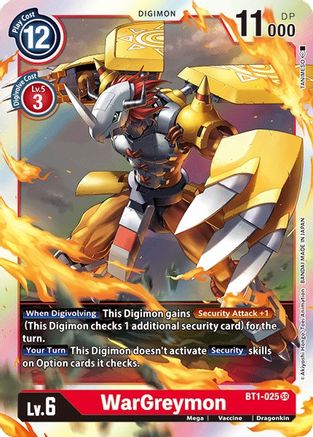 WarGreymon (BT1-025) - Release Special Booster Foil - Premium Digimon Single from Bandai - Just $1.15! Shop now at Game Crave Tournament Store