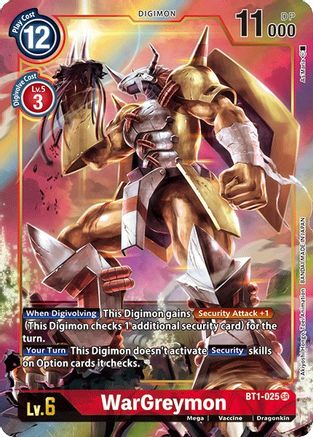 WarGreymon (Alternate Art) (BT1-025) - Release Special Booster Foil - Premium Digimon Single from Bandai - Just $1.50! Shop now at Game Crave Tournament Store