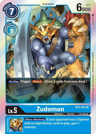 Zudomon - BT1-041 (BT1-041) - Release Special Booster Foil - Premium Digimon Single from Bandai - Just $0.43! Shop now at Game Crave Tournament Store