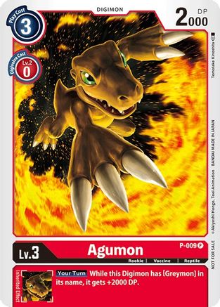 Agumon - P-009 (P-009) - Digimon Promotion Cards Foil - Premium Digimon Single from Bandai - Just $0.26! Shop now at Game Crave Tournament Store