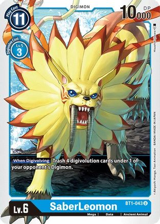 SaberLeomon (BT1-043) - Release Special Booster - Premium Digimon Single from Bandai - Just $0.08! Shop now at Game Crave Tournament Store