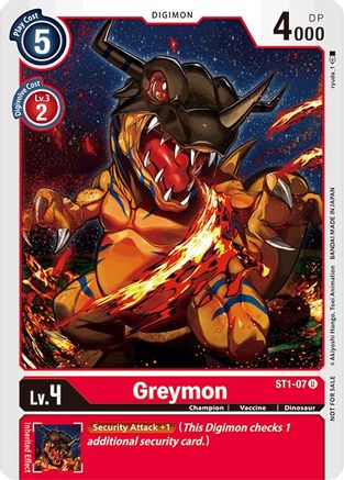 Greymon - ST1-07 (Tamer Party Promo) (ST1-07) - Starter Deck 01: Gaia Red - Premium Digimon Single from Bandai - Just $0.91! Shop now at Game Crave Tournament Store