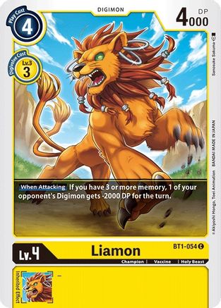 Liamon (BT1-054) - Release Special Booster - Premium Digimon Single from Bandai - Just $0.25! Shop now at Game Crave Tournament Store