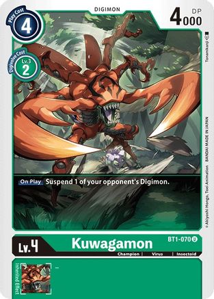 Kuwagamon (BT1-070) - Release Special Booster - Premium Digimon Single from Bandai - Just $0.08! Shop now at Game Crave Tournament Store