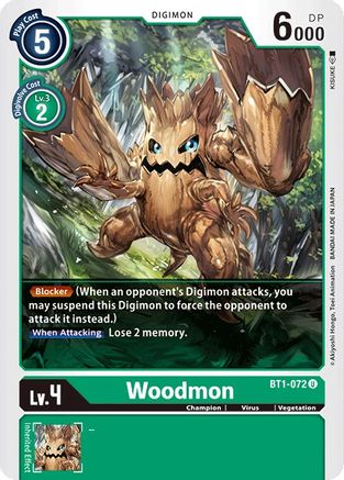 Woodmon (BT1-072) - Release Special Booster - Premium Digimon Single from Bandai - Just $0.25! Shop now at Game Crave Tournament Store