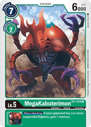 MegaKabuterimon (BT1-076) - Release Special Booster - Premium Digimon Single from Bandai - Just $0.08! Shop now at Game Crave Tournament Store