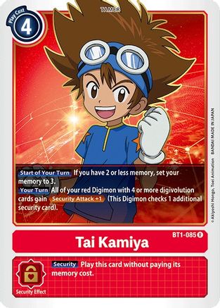 Tai Kamiya - BT1-085 (BT1-085) - Release Special Booster - Premium Digimon Single from Bandai - Just $2.51! Shop now at Game Crave Tournament Store