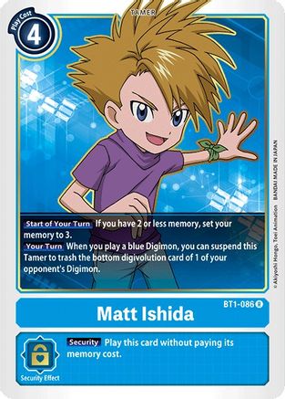 Matt Ishida - BT1-086 (BT1-086) - Release Special Booster - Premium Digimon Single from Bandai - Just $0.59! Shop now at Game Crave Tournament Store