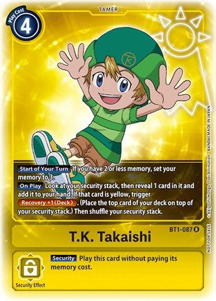 T.K. Takaishi (Box Topper) (BT1-087) - Release Special Booster Foil - Premium Digimon Single from Bandai - Just $2.87! Shop now at Game Crave Tournament Store