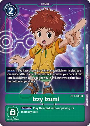 Izzy Izumi (Box Topper) (BT1-088) - Release Special Booster Foil - Premium Digimon Single from Bandai - Just $0.18! Shop now at Game Crave Tournament Store