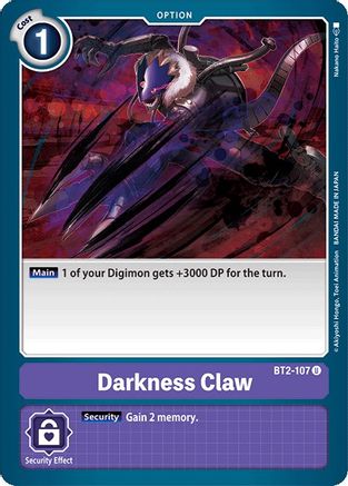 Darkness Claw (BT2-107) - Release Special Booster - Premium Digimon Single from Bandai - Just $0.08! Shop now at Game Crave Tournament Store