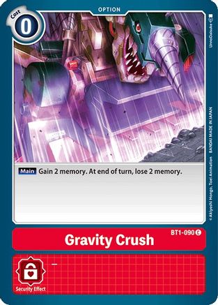 Gravity Crush (BT1-090) - Release Special Booster - Premium Digimon Single from Bandai - Just $2.34! Shop now at Game Crave Tournament Store