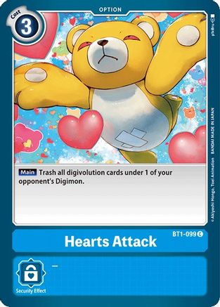 Hearts Attack (BT1-099) - Release Special Booster - Premium Digimon Single from Bandai - Just $0.25! Shop now at Game Crave Tournament Store