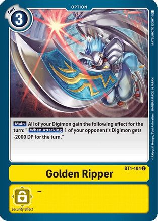 Golden Ripper (BT1-104) - Release Special Booster - Premium Digimon Single from Bandai - Just $0.25! Shop now at Game Crave Tournament Store