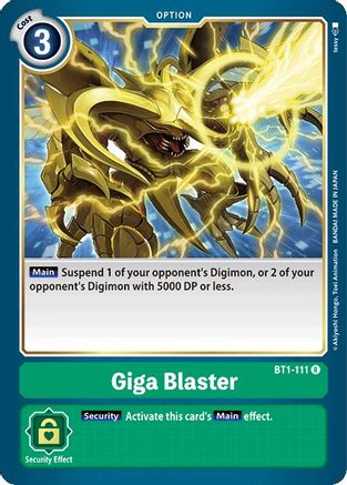 Giga Blaster (BT1-111) - Release Special Booster - Premium Digimon Single from Bandai - Just $0.08! Shop now at Game Crave Tournament Store