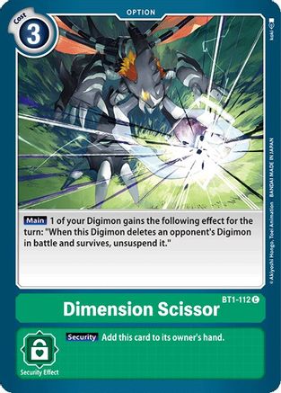 Dimension Scissor (BT1-112) - Release Special Booster - Premium Digimon Single from Bandai - Just $0.08! Shop now at Game Crave Tournament Store