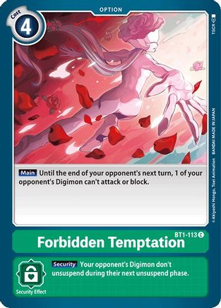 Forbidden Temptation (BT1-113) - Release Special Booster - Premium Digimon Single from Bandai - Just $0.25! Shop now at Game Crave Tournament Store