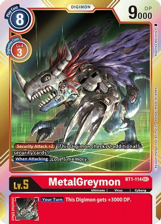 MetalGreymon (Secret Rare) (BT1-114) - Release Special Booster Foil - Premium Digimon Single from Bandai - Just $1.80! Shop now at Game Crave Tournament Store