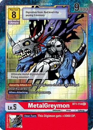 MetalGreymon (Secret Rare) (Alternate Art) (BT1-114) - Release Special Booster Foil - Premium Digimon Single from Bandai - Just $2.20! Shop now at Game Crave Tournament Store