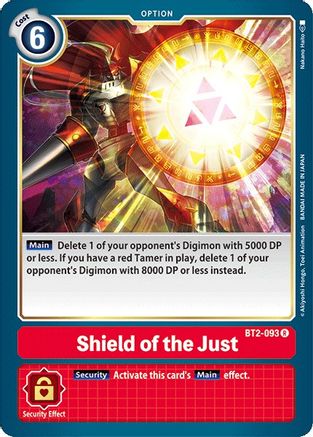 Shield of the Just (BT2-093) - Release Special Booster - Premium Digimon Single from Bandai - Just $0.08! Shop now at Game Crave Tournament Store