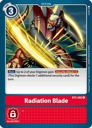 Radiation Blade (BT2-092) - Release Special Booster - Premium Digimon Single from Bandai - Just $0.08! Shop now at Game Crave Tournament Store