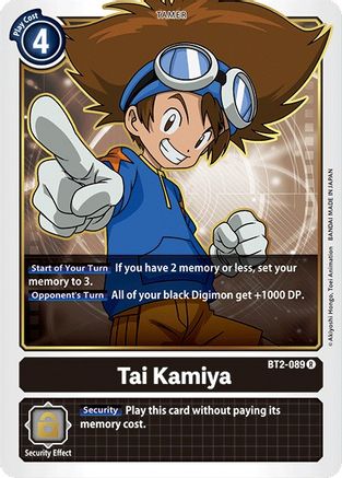Tai Kamiya - BT2-089 (BT2-089) - Release Special Booster - Premium Digimon Single from Bandai - Just $0.43! Shop now at Game Crave Tournament Store