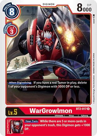 WarGrowlmon (BT2-017) - Release Special Booster - Premium Digimon Single from Bandai - Just $0.08! Shop now at Game Crave Tournament Store