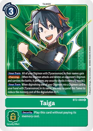 Taiga (BT2-088) - Release Special Booster - Premium Digimon Single from Bandai - Just $0.55! Shop now at Game Crave Tournament Store