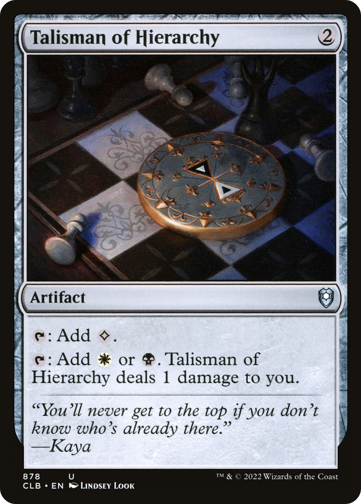 Talisman of Hierarchy (CLB-878) - Commander Legends: Battle for Baldur's Gate - Premium MTG Single from Wizards of the Coast - Just $0.64! Shop now at Game Crave Tournament Store