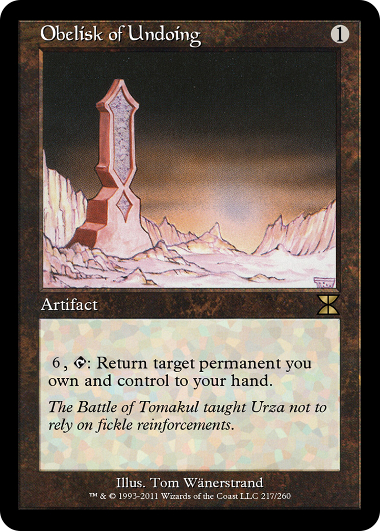 Obelisk of Undoing (ME4-217) - Masters Edition IV Foil - Premium MTG Single from Wizards of the Coast - Just $0! Shop now at Game Crave Tournament Store