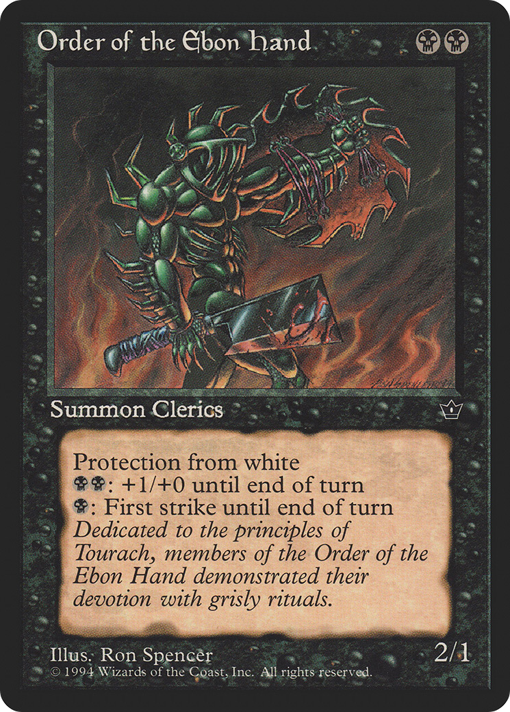 Order of the Ebon Hand (FEM-42C) - Fallen Empires - Premium MTG Single from Wizards of the Coast - Just $0.08! Shop now at Game Crave Tournament Store