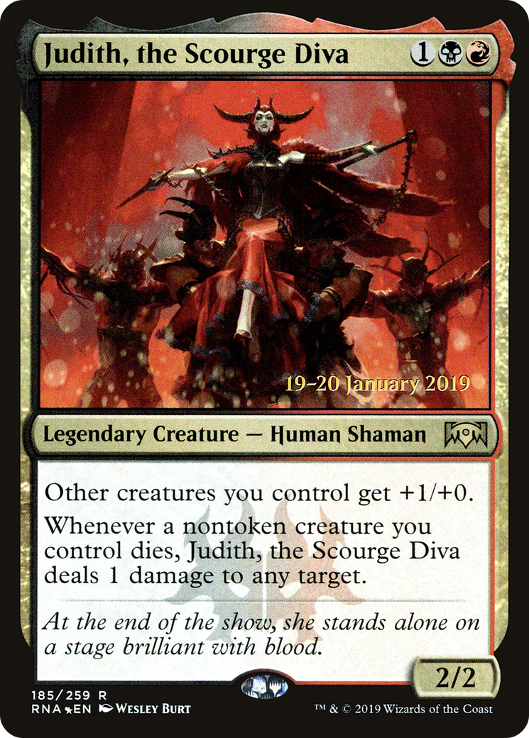 Judith, the Scourge Diva (PRNA-185S) - Ravnica Allegiance Promos Foil - Premium MTG Single from Wizards of the Coast - Just $0.14! Shop now at Game Crave Tournament Store