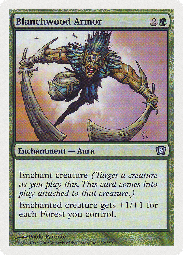 Blanchwood Armor (9ED-232) - Ninth Edition - Premium MTG Single from Wizards of the Coast - Just $0.08! Shop now at Game Crave Tournament Store