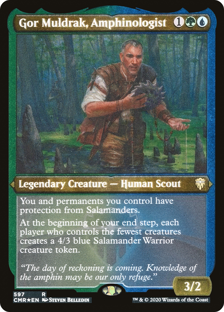 Gor Muldrak, Amphinologist (CMR-597) - Commander Legends Etched Foil - Premium MTG Single from Wizards of the Coast - Just $0.08! Shop now at Game Crave Tournament Store