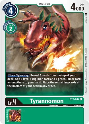 Tyrannomon - BT2-044 (BT2-044) - Release Special Booster - Premium Digimon Single from Bandai - Just $0.25! Shop now at Game Crave Tournament Store