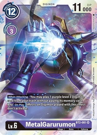 MetalGarurumon - BT2-081 (BT2-081) - Release Special Booster Foil - Premium Digimon Single from Bandai - Just $0.08! Shop now at Game Crave Tournament Store