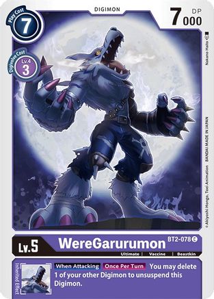 WereGarurumon - BT2-078 (BT2-078) - Release Special Booster - Premium Digimon Single from Bandai - Just $0.25! Shop now at Game Crave Tournament Store